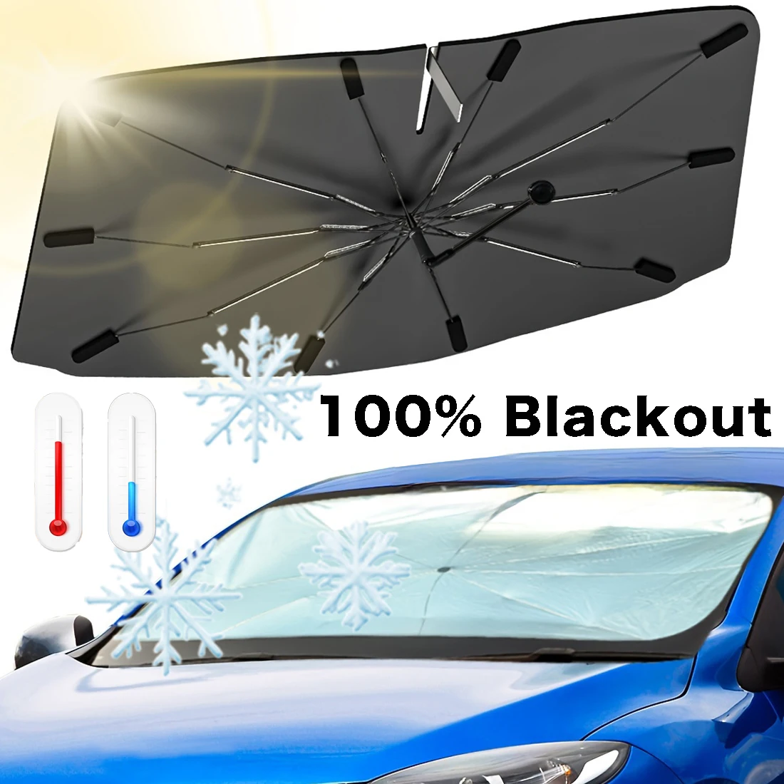 Car Sunshade Windshield Umbrella Foldable - Car Umbrella Sunshade Windshield Front Cover