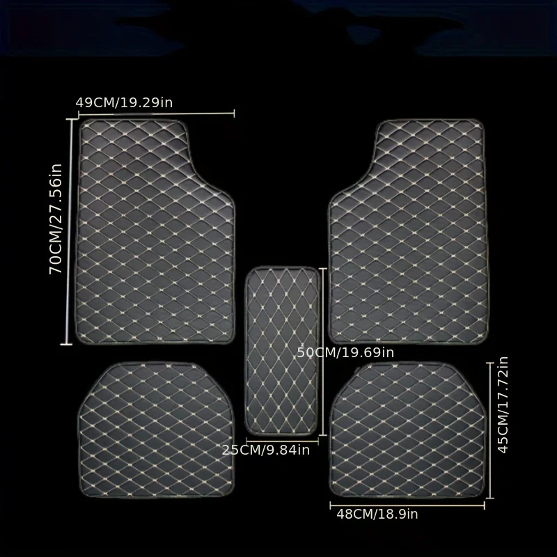 5Pcs Universal PU Leather Car  - Car Floor Mats Universal Waterproof Leather review and price