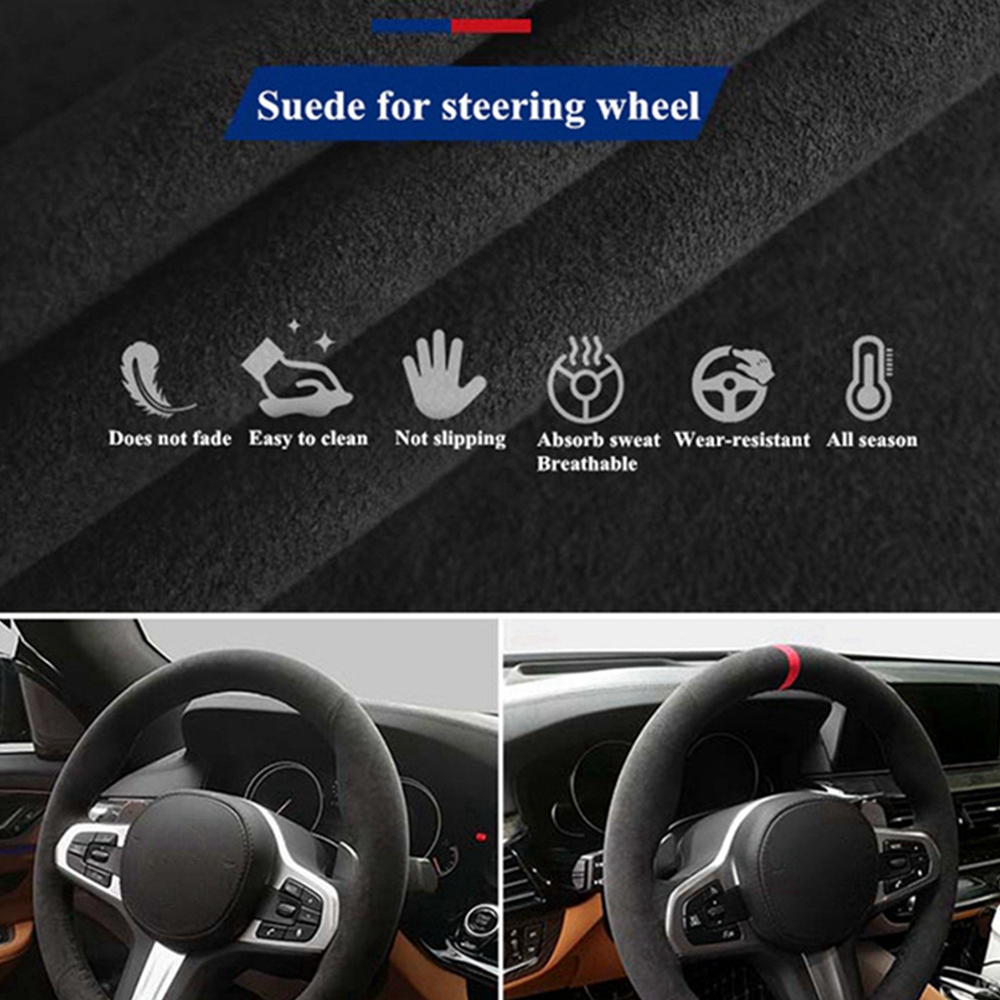 Anti-Slip  Black Suede Braid C - Car Steering Wheel Cover Anti Slip Breathable review and price
