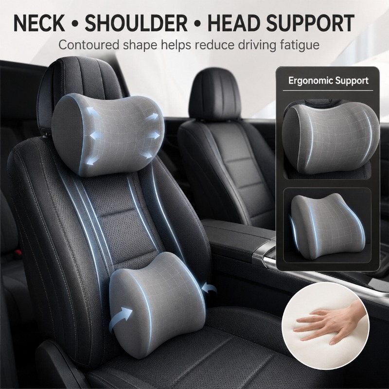 Car Headrest Neck Pillow and L - Memory Foam Car Neck Pillow Lumbar Support review and price
