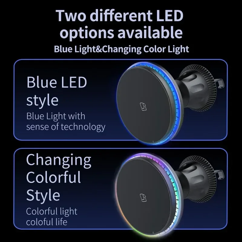 LED/RGB Magnetic Car Wireless  - Wireless Car Charger Mount Fast Charging review and price