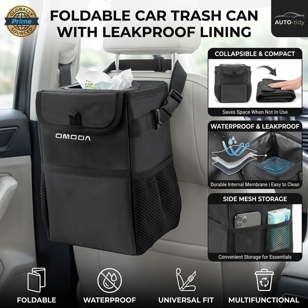 Foldable portable leak-proof w - Waterproof Car Trash Can With Lid review and price