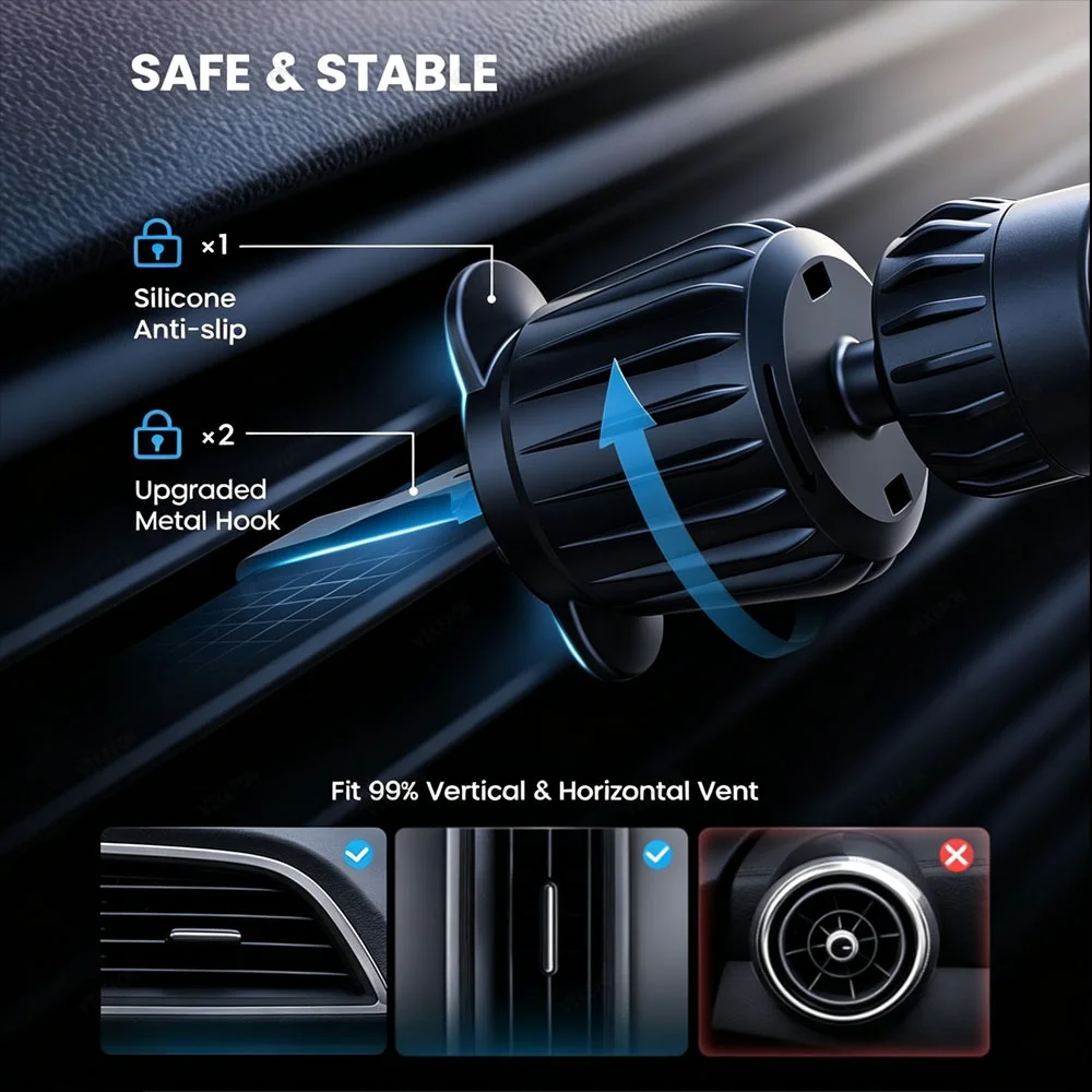 Car QI2 25W Magnetic Wireless  - Magnetic Phone Holder For Car Vent review and price